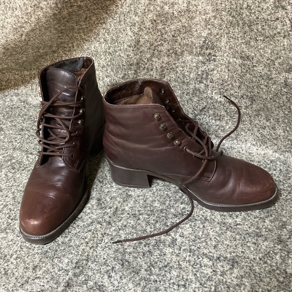 Vintage leather granny boots